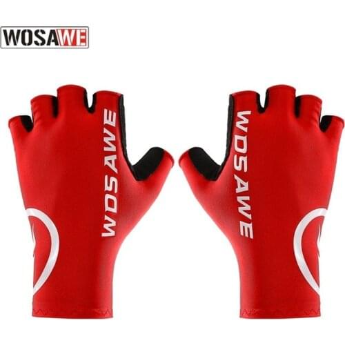 WOSAWE Summer Men Women Cycling Gloves Half Finger Anti-Slip Road Mountain Bike Bicycle Gloves Anti Shock Gel MTB Racing Gloves