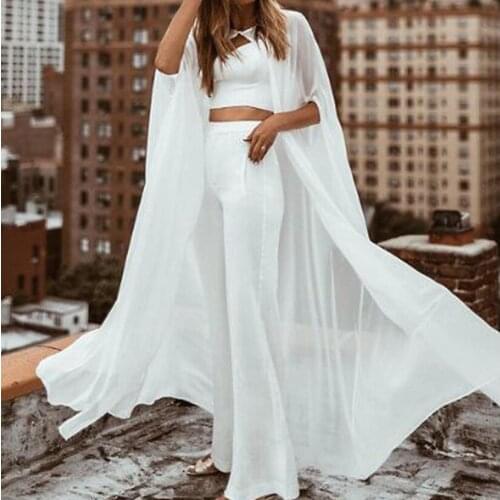 Women Bridal Wedding Capes Chiffon Wedding Wraps Cathedral Length Wedding Cloak Arm Hole Charming Bridal Party Accessories