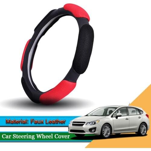 1pcs Car Styling Leather Car Steering Wheel Cover Car Steering-wheel Hubs Automobiles Accessories For Subaru Impreza 2011-2020