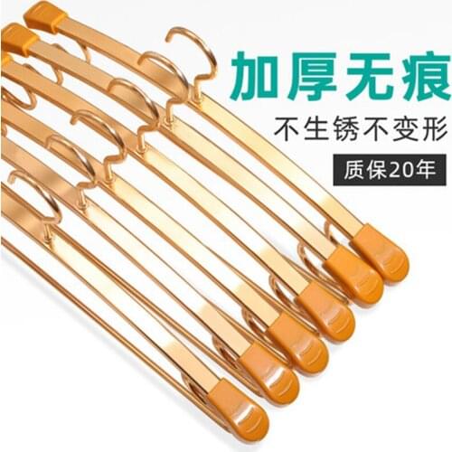 10pcs/lot Metal Standard Clothes Hangers Aluminium Alloy Coats Hanger with Non-Slip Design Space Saving Heavy Duty Gold Rack