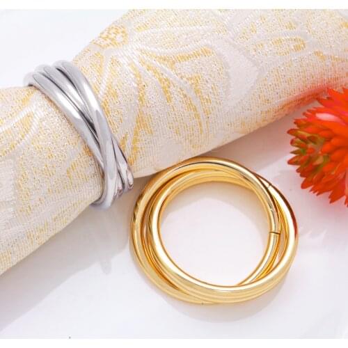 10pcs Stainless steel creative chain metal napkin buckle napkin ring hotel tableware tablecloth mouth cloth ring jewelry