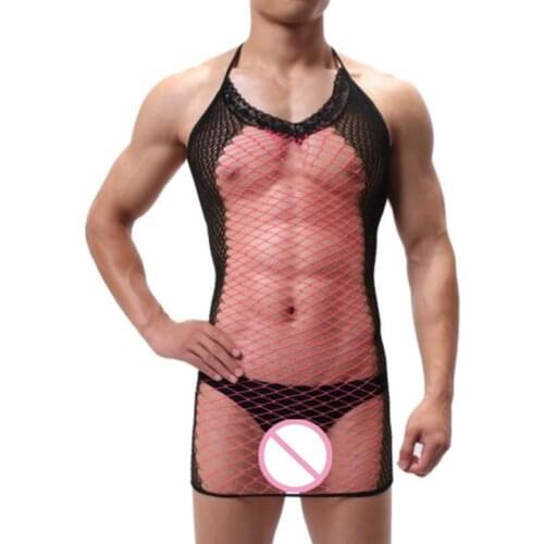 2020 Men Sexy Lingerie New Babydolls & Chemises Male Sleepwear Sissy Gay Nightdress Exotic Plus Size Male Underwear