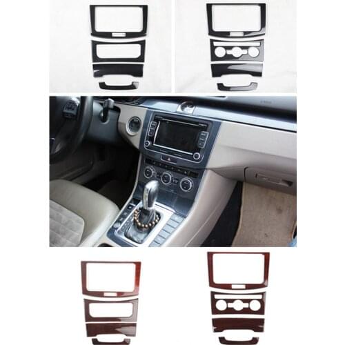 4pcs/lot Car stickers ABS carbon fiber navigation air conditioning knob decorative frame for 2012-2015 VW Volkswagen Passat B7