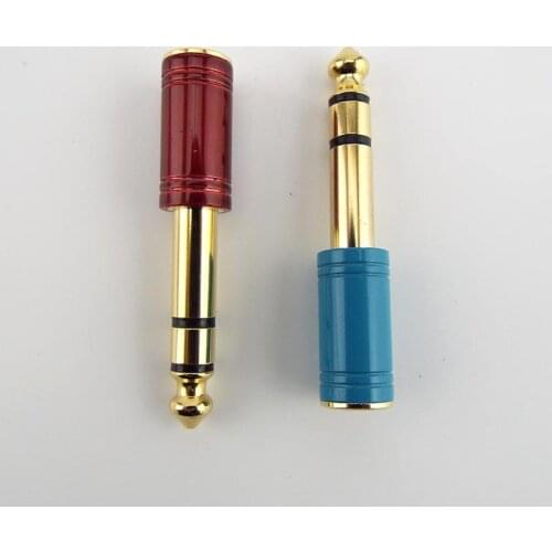 1pcs 4pc Jack 6.35mm Male Stereo Plug To 3.5mm Female Jack Audio Connector Headphone Amplifier Adapter Microphone AUX 6.35 3.5mm