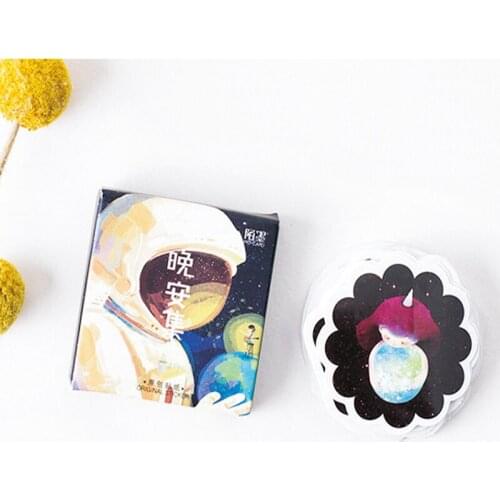 45pcs/pack Kawaii Stationery Stickers Decoration Diary With Good Night Mini Paper Sticker For DIY Room Decoration