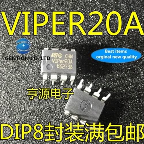 5Pcs VIPER20A VIPER20ADIP Power management chip DIP-8 in stock 100% new and original