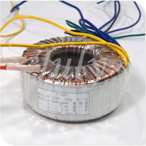 90W pure copper toroidal transformer 0-220-250V 6.3V 7.5V tube amplifier pre-stage transformer, DC filament