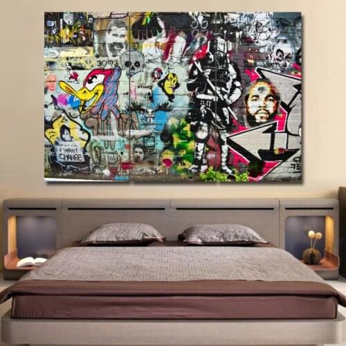 Abstract doodle numbers 3 pcs HD Canvas Painting Modern Home Decoration Living Room Canvas Print Painting Wall Decor Picture