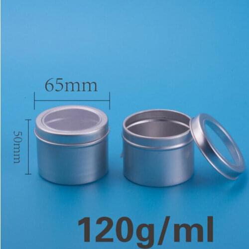120ml Makeup Tool Metal Aluminum Round Tin Cans Box Ointment Cream Jars Pots 30pcs/lot Lightweight Round With Window Refillable
