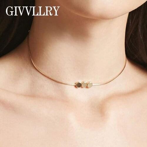 Free Shipping Simple Choker Necklaces For Women Trendy Gold Necklace Collares Jewelry Gift
