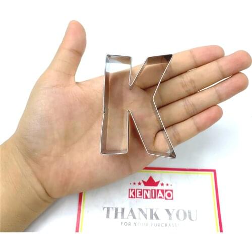 KENIAO Letter K of Alphabet Cookie Cutter for Birthday Party - 4.8 x 6.6 cm - Biscuit / Fondant / Pastry Cutter -Stainless Steel