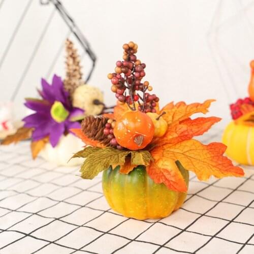 Artificial Pumpkin Autumn Harvest Home Decorative Halloween Party Thanksgiving Ornament Autumn Photography Props Home Decoration