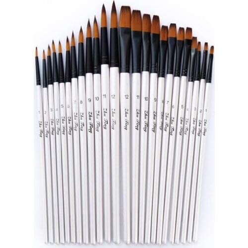 12pcs/set Artist Paint Brushes Set Acrylic Oil Watercolour Painting Craft Art Model Paint By Number Pen Brushes