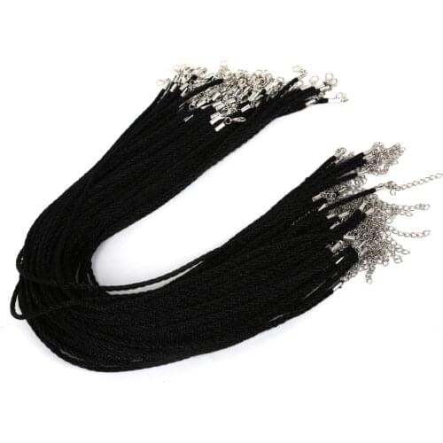 5Pcs/lot 2mm 3mm Leather Cord Adjustable Twisted Braided Rope For Jewelry Bracelets Necklace Making Lobster Clasp String