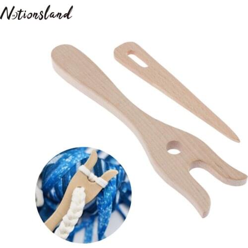 Multifunctional Wooden Knitting Loom Fork Shape Hand Loom Home Craft DIY Hand Weaver Tools Kids Toys