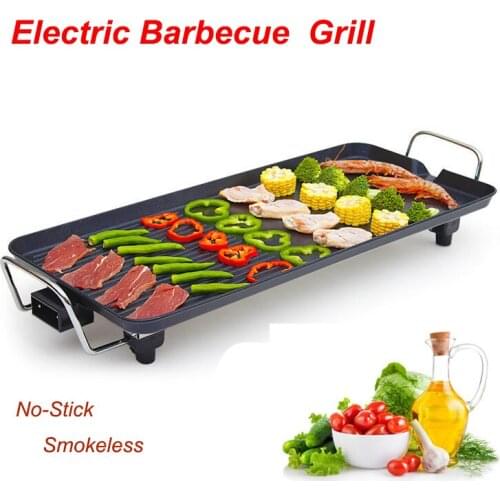220V Electric Barbecue Grill Multi-function No-Stick Smokeless Barbecue baking tray 1500W Adjustable Temperature Indoor BBQ Tool