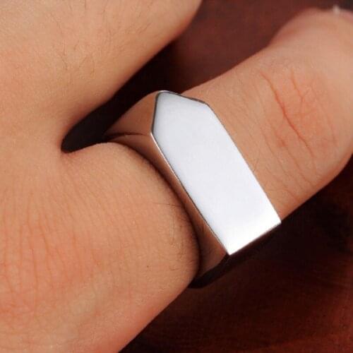 Men 's punk stainless steel ring simple fashion arrow titanium steel ring US7-13