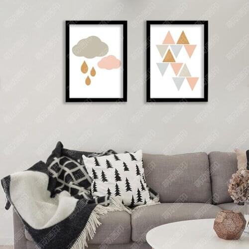 Cloud rainy day Wall Art Canvas Print , Modern Wall Painting Watercolor Prints for nursery wall art decor ,Frame not include