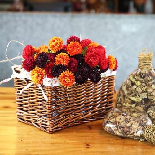 Natural Autumn Small Chrysanthemum Artificial Flower Fabric Fake Plant For Christmas Wedding Home Bedroom Decoration 30cm