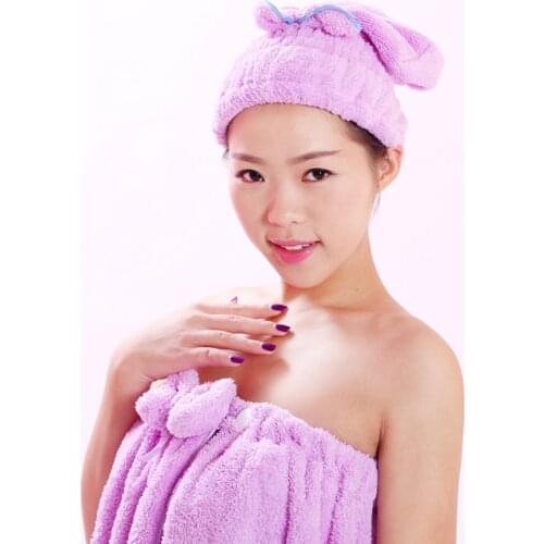 Bowknot Wrap Hair Towel Super Absorption Turban Soft Hair Fast Drying Hat Bath Spa Portable Shower Caps Home Decoration