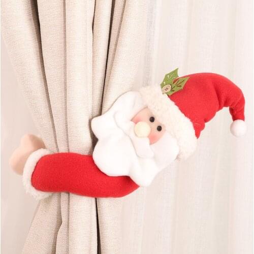 Lovely Santa Clause Snowman Curtain Buckle Christmas Decoration for Home New Year Party Decor Cloth Toys Table Decoration Dolls