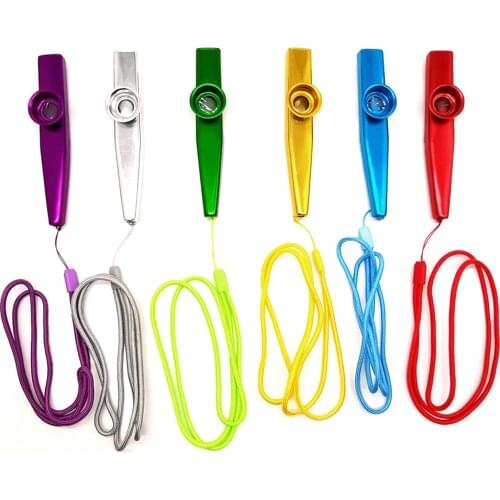 Simple Design Lightweight Kazoo Aluminum Alloy Metal for Guitar Instrument Music Lovers Instrument 12*2.5cm 6 Colors Optional