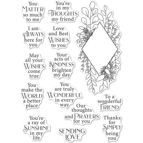 Diamond Sentiments Transparent Silicone Clear Stamp/Seal for DIY scrapbooking/photo album Decorative Cards Making Paper Craft