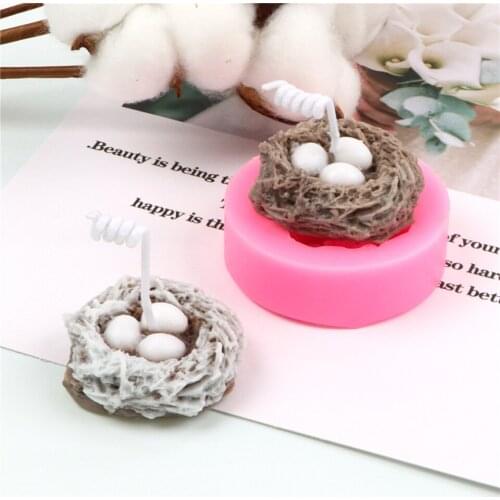 Bird’s Nest Silicone Candle Mold Simulation 3 Eggs Ornament Handmade DIY Craft Tool Branch Scented Baking Pastry Mini Size