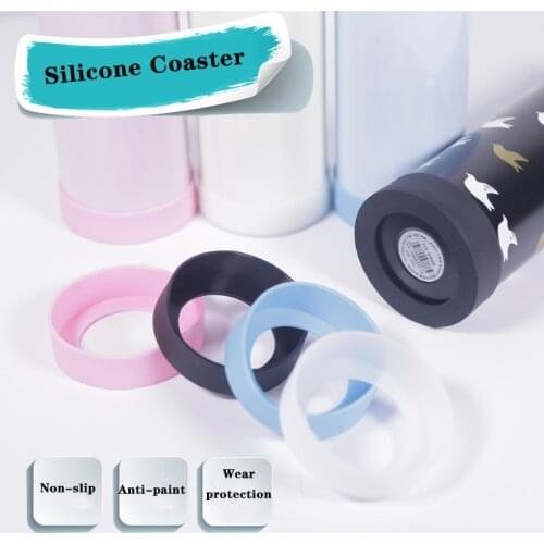 Silicone Thermos Cup Coasters Non-Slip Durable Table Mats Round Insulation Cup Mat Anti-fall Water Drink Bottle Pad Kitchen tool
