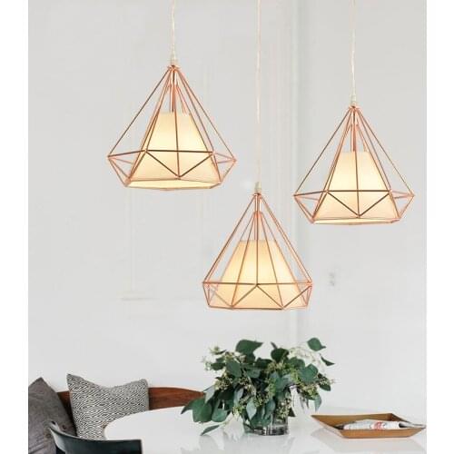 Modern Nordic electroplating rose gold LED single head E27 pendant lamp for kitchen living room bedroom villa restaurant lobby