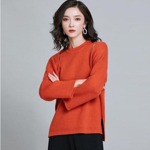 Women sweaters high quality autumn clothing for female fashion designer o-neck pullovers full sleeve knitted tops normcore