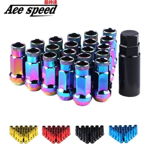 Universal Wheel R48 Auto Steel Acorn Rim Extended Open End Wheel Racing Lug Nuts With One Key for honda subaru