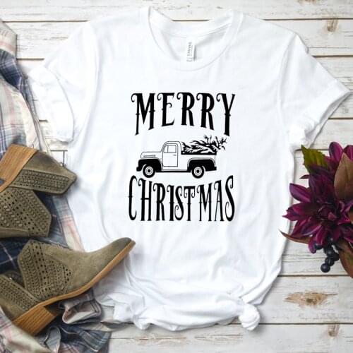 Merry Christmas Funny Graphic Harajuku Girl T-Shirt Cotton Letter Aesthetic Female Clothing Fashion Casual Short Sleeve Top Tees