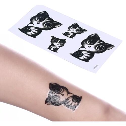 1 Sheet Waterproof Temporary Tattoo Sticker Breast Cute Cat Tatto Stickers Flash Tattoo Sticker Fake Tattoos For Girl Women