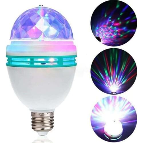 6W 9W Rotating Crystal Magic Ball RGB LED Stage Light Bulb E27 Lamp for Disco Party DJ Christmas Effect