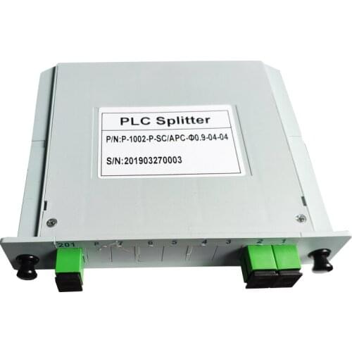 High Quality SC APC 1X2 plc Fiber Optic Splitter FTTH Planar Wave Guide Optical Coupler Insert optical splitter