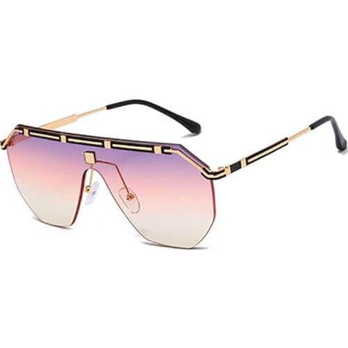 New European and American personality big frame connected sunglasses fashion trend anti - ultraviolet sunglasses