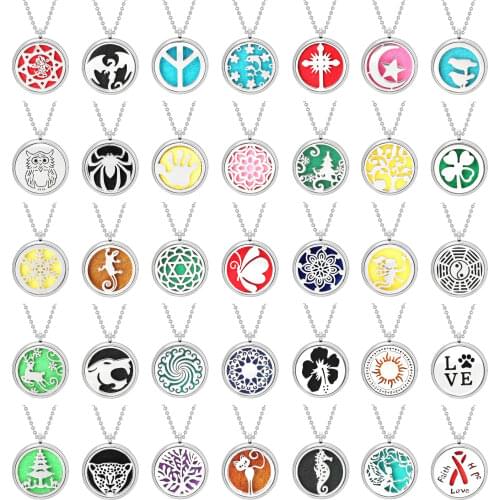 Clear Inventory Low Prices Necklace Magnetic Pendant Perfume Essential Oil Diffuser Locket Pendant Aromatherapy Jewelry