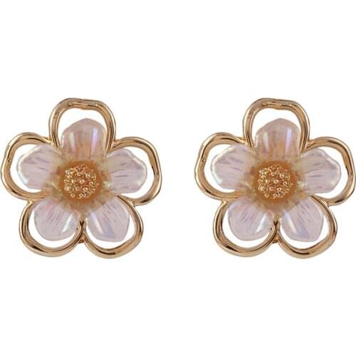 12 pair /lot jewelry fashion jewelry gold metal flower earring