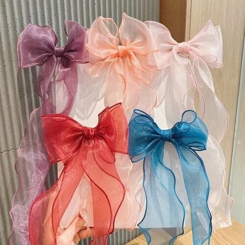 Children Cute Ribbon Lace Bow Ornament Hair Clips Girls Lovely Sweet Barrettes Hairpins Kids Hair Accessories