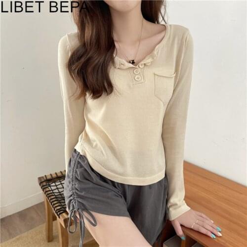 New 2021 Summer Autumn Women T-Shirts Elegant Bottoming Basic Korean Style Fashionable Wild Casual Wild Lady Short Tops T0141