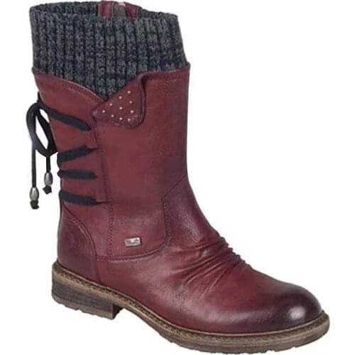 Womens Boots 2021 Winter New Thick-heeled Retro Wool Boots Warmth Non-slip Wear-resistant Comfortable Fashion Cotton Boots