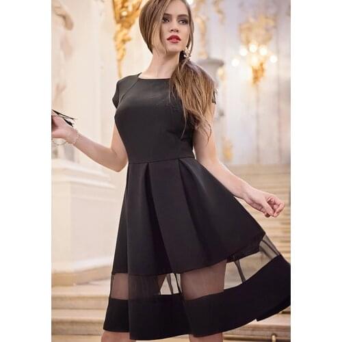 Ladies Sexy Women Dress Plus Size Women Clothing Summer Dress Women Vintage Dress A-line Fashion Women Knee-length Black