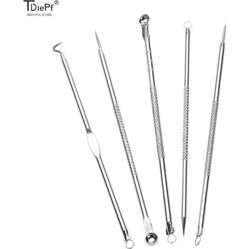 1/5Pcs Stainless Blackhead Comedone Acne Pimple Blemish Extractor Remover Needles Facial Care Tools
