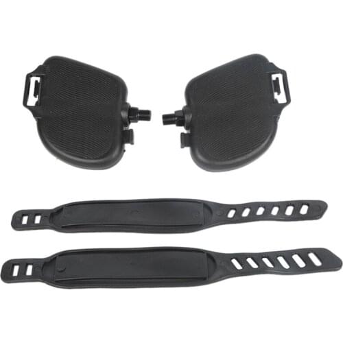 1Pair Exercise Bike Pedal Widened Bicycle Pedal With Pedal Straps For Exercise Bike Stationary Cycle Home