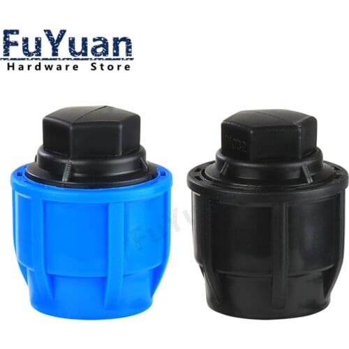 1pcs 20mm 25mm 32mm 40mm 50mm Water-saving irrigation PE tap pipe plugging fast nozzle black fast nozzle Tube connector Fittings