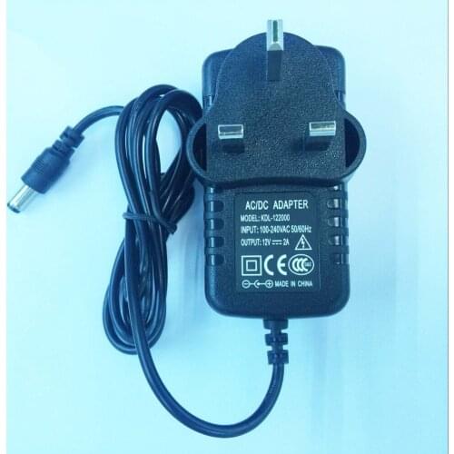 100PCS 12V2A High quality IC solution AC 100V-240V Converter Adapter DC 12V 2A Power Supply UK Plug DC 5.5mm x 2.1mm 2000mA