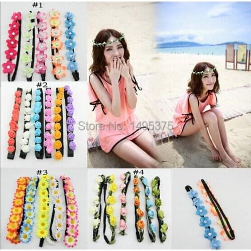 1000pcs/lot New Arrive Women Girls Boho Floral Flower beach Hairband Headband For Festival Party Wedding