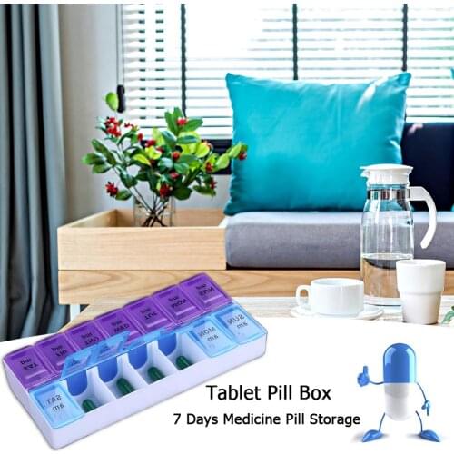 14 Grids 7 Days Weekly Pill Case Medicine Dispenser Pill Box For Medicine Splitters Holder Table Daily Jewelry Storage Box
