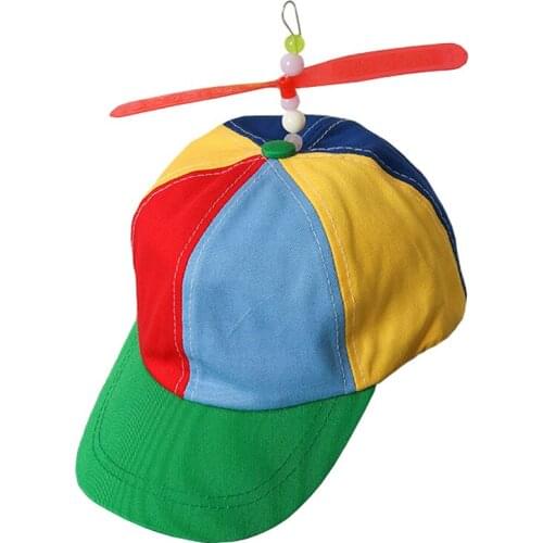 2pcs Adult Copter Helicopter Propeller Hat Ball Cap Clown Costume Accessory